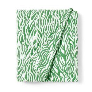 Sea Twig Green & White Throw 50"x60" Diane Von Furstenburg DVF for Target NEW!